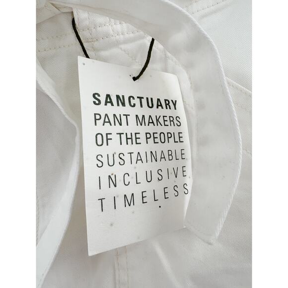 SANCTUARY Pants Size 2X / Size XXL NEW White Ivory Reissue 90s Sash Crop Pant - Picture 3 of 9